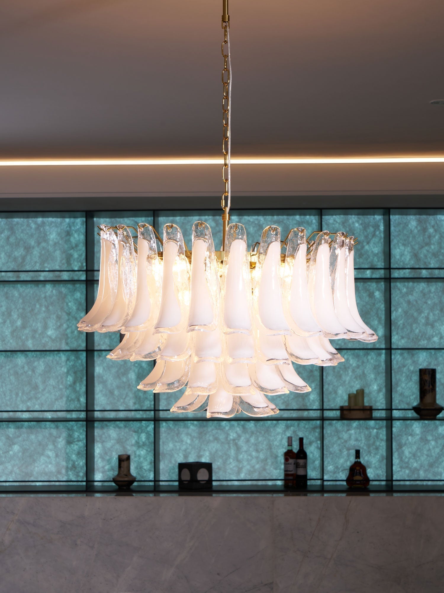 Aurora Lustre Rose Verre Feuille Superposé Florale Glamour - Neutralighting