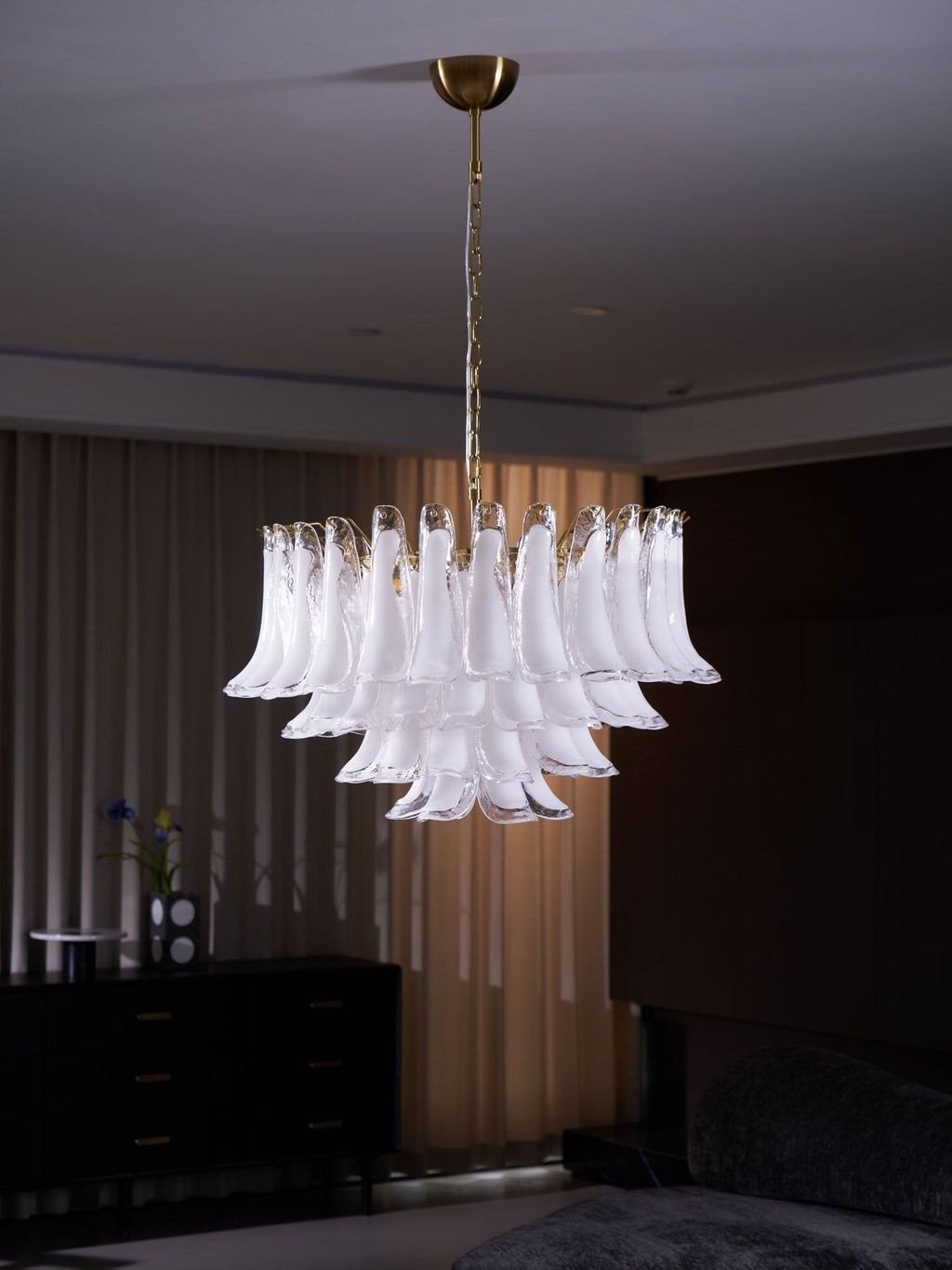 Aurora Lustre Rose Verre Feuille Superposé Florale Glamour - Neutralighting