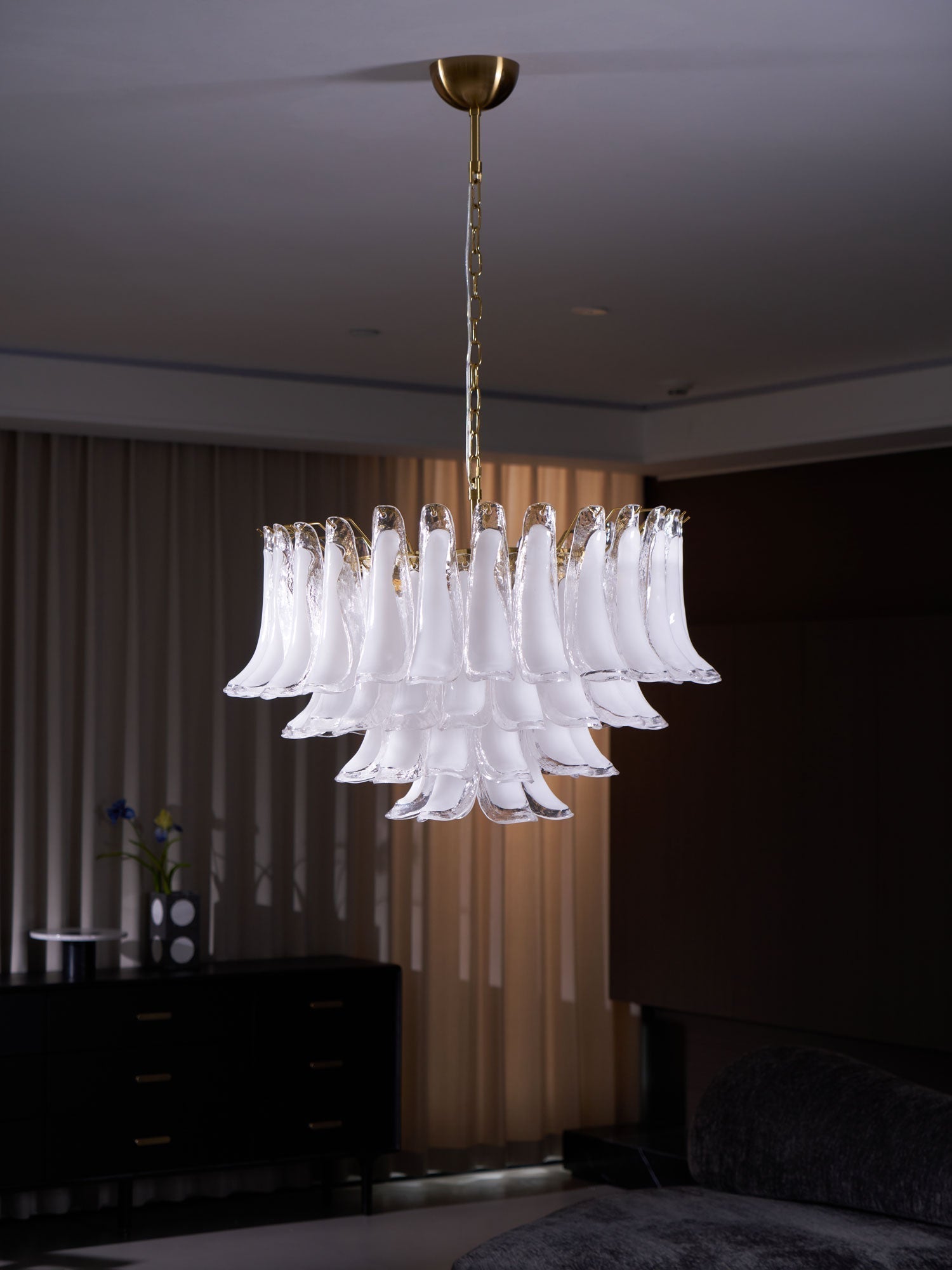 Aurora Lustre Rose Verre Feuille Superposé Florale Glamour - Neutralighting