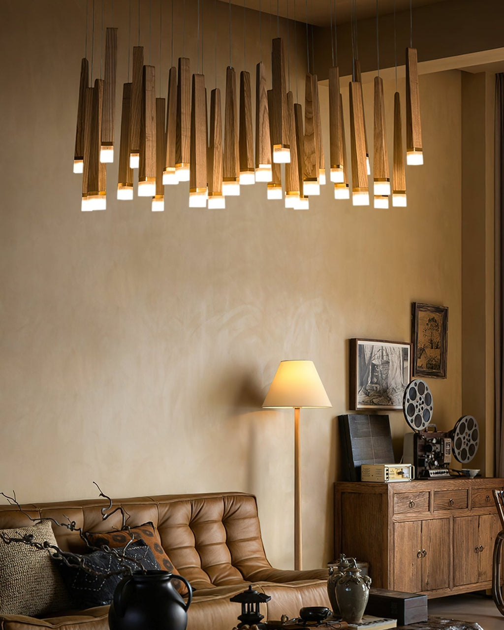 Armarila Firewood Stick Wood Chandelier - Neutralighting