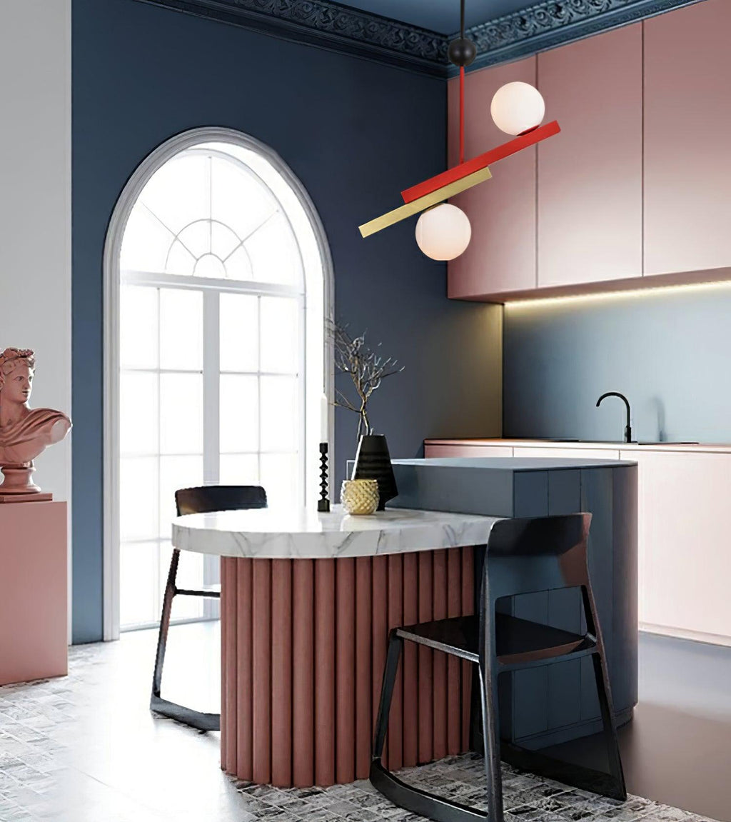 Solara Suspension Double Globe Barres Linéaires Géométrique - Neutralighting