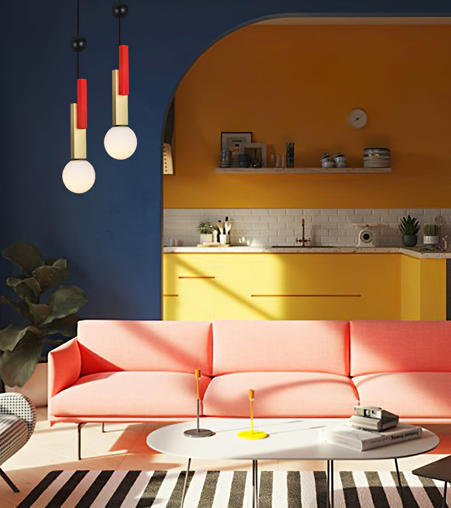 Solara Suspension Double Globe Barres Linéaires Géométrique - Neutralighting