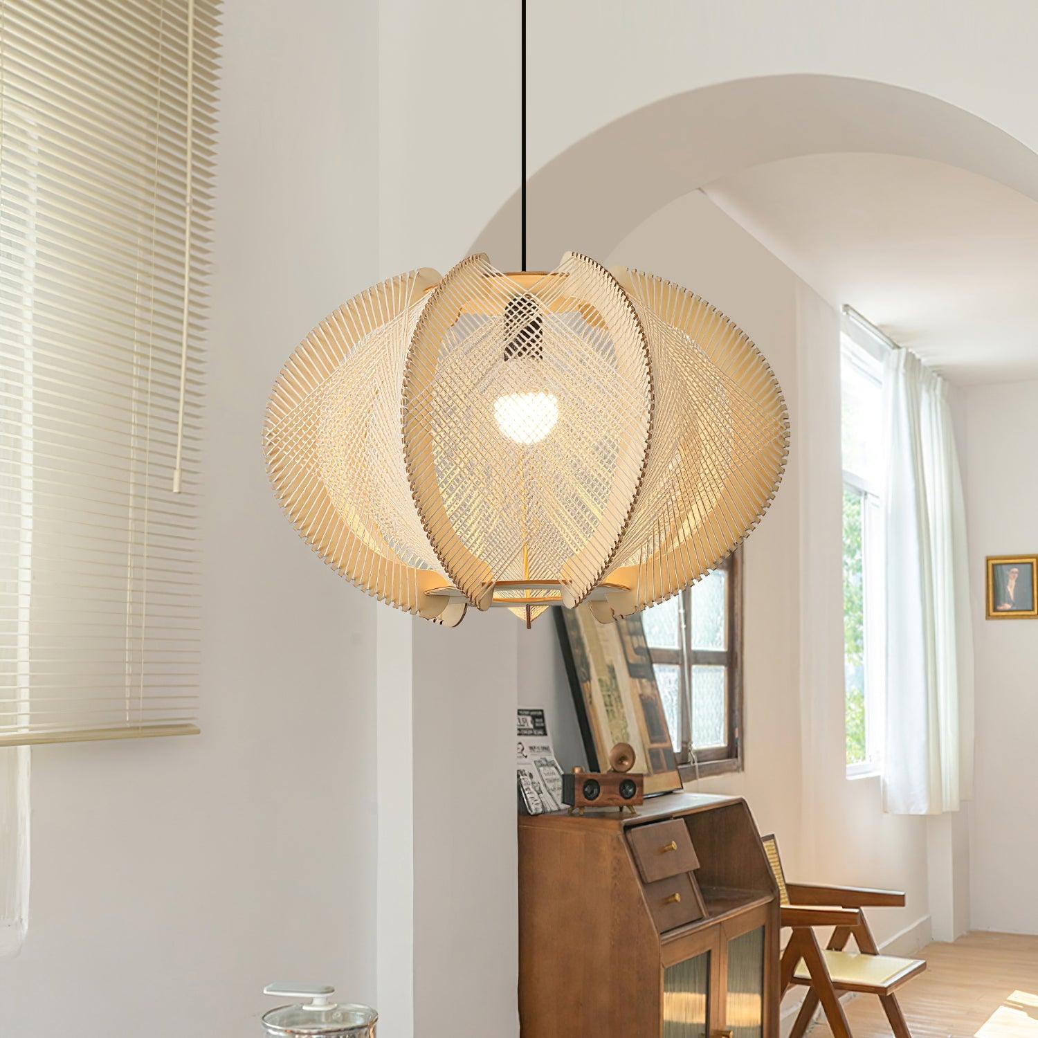 Calyraice Suspension en Bois et Corde de Chanvre - Neutralighting