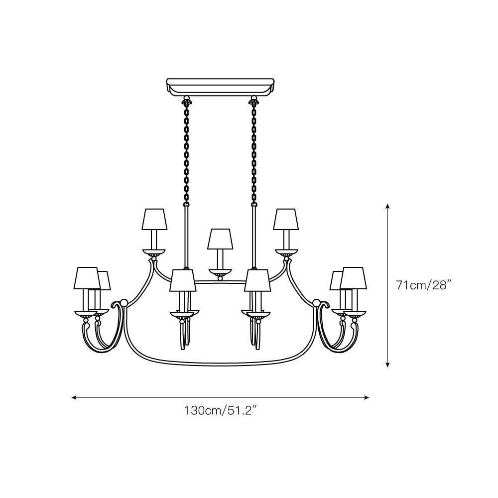 Ercare Lustre Linéaire Laiton Tissu Vintage Industriel - Neutralighting