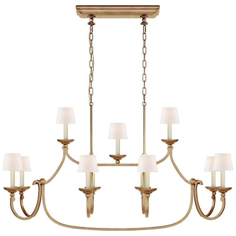 Ercare Lustre Linéaire Laiton Tissu Vintage Industriel - Neutralighting