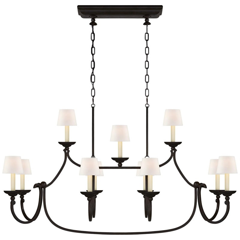 Ercare Lustre Linéaire Laiton Tissu Vintage Industriel - Neutralighting