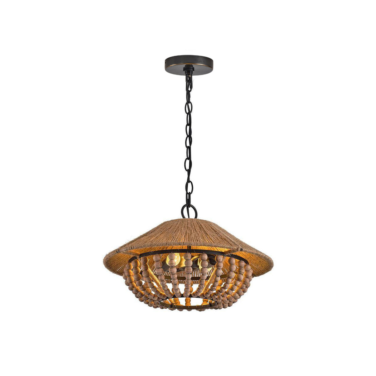 Elmarion Suspension Bois Métal Élégance Naturelle Style Ferme - Neutralighting