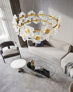 Cemirel Unique Fleur Laiton Verre Lustre - Neutralighting