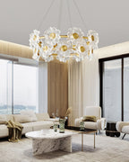 Cemirel Unique Fleur Laiton Verre Lustre - Neutralighting