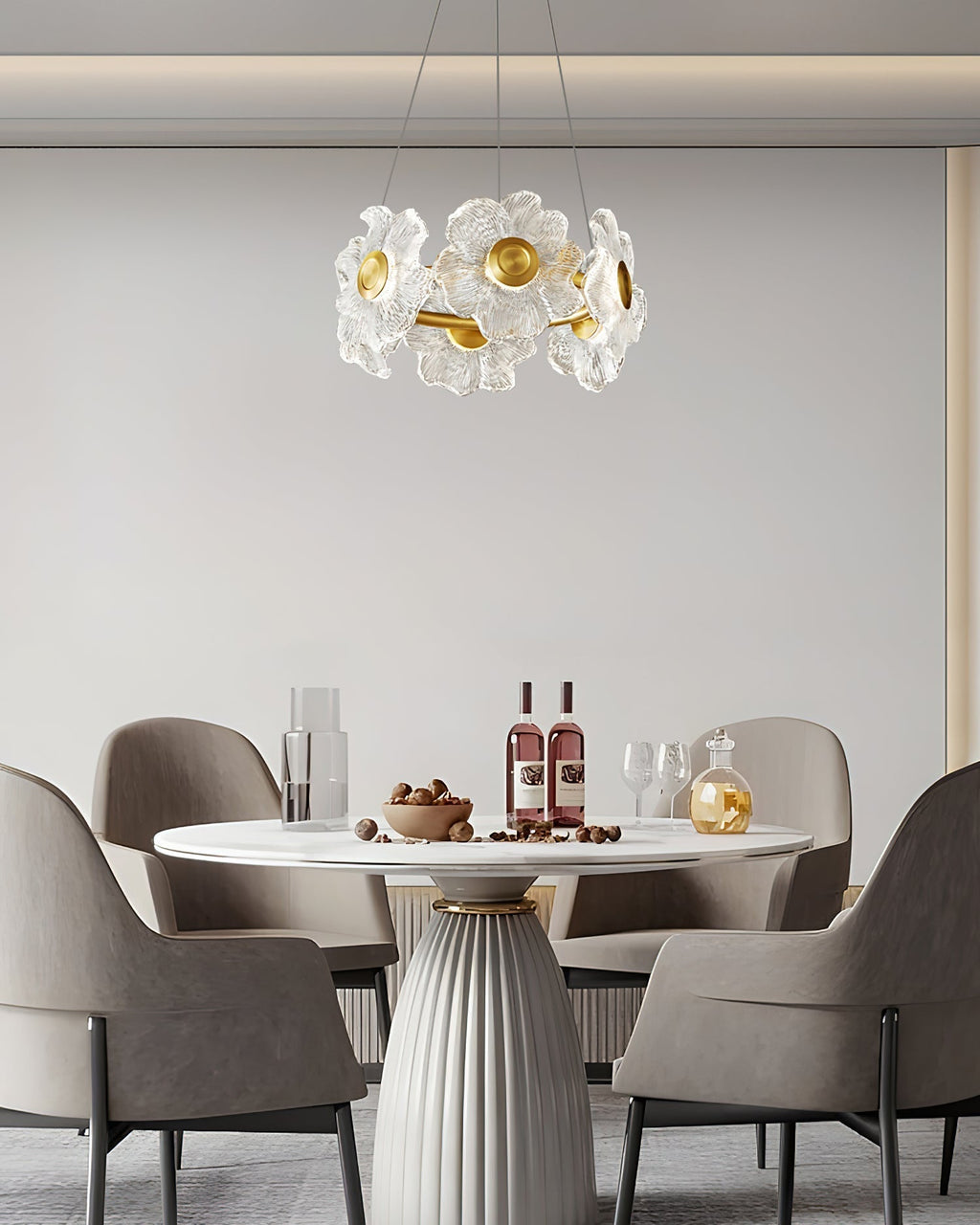 Cemirel Unique Fleur Laiton Verre Lustre - Neutralighting