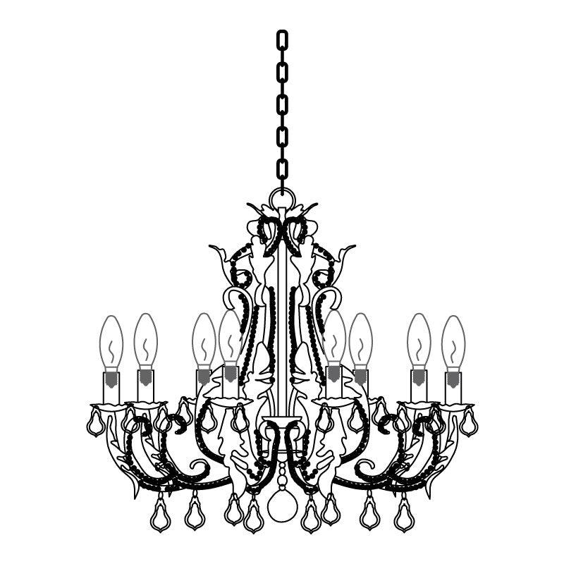 Lustra Suspension Lampe Porte-Bougie Perles de Cristal - Neutralighting