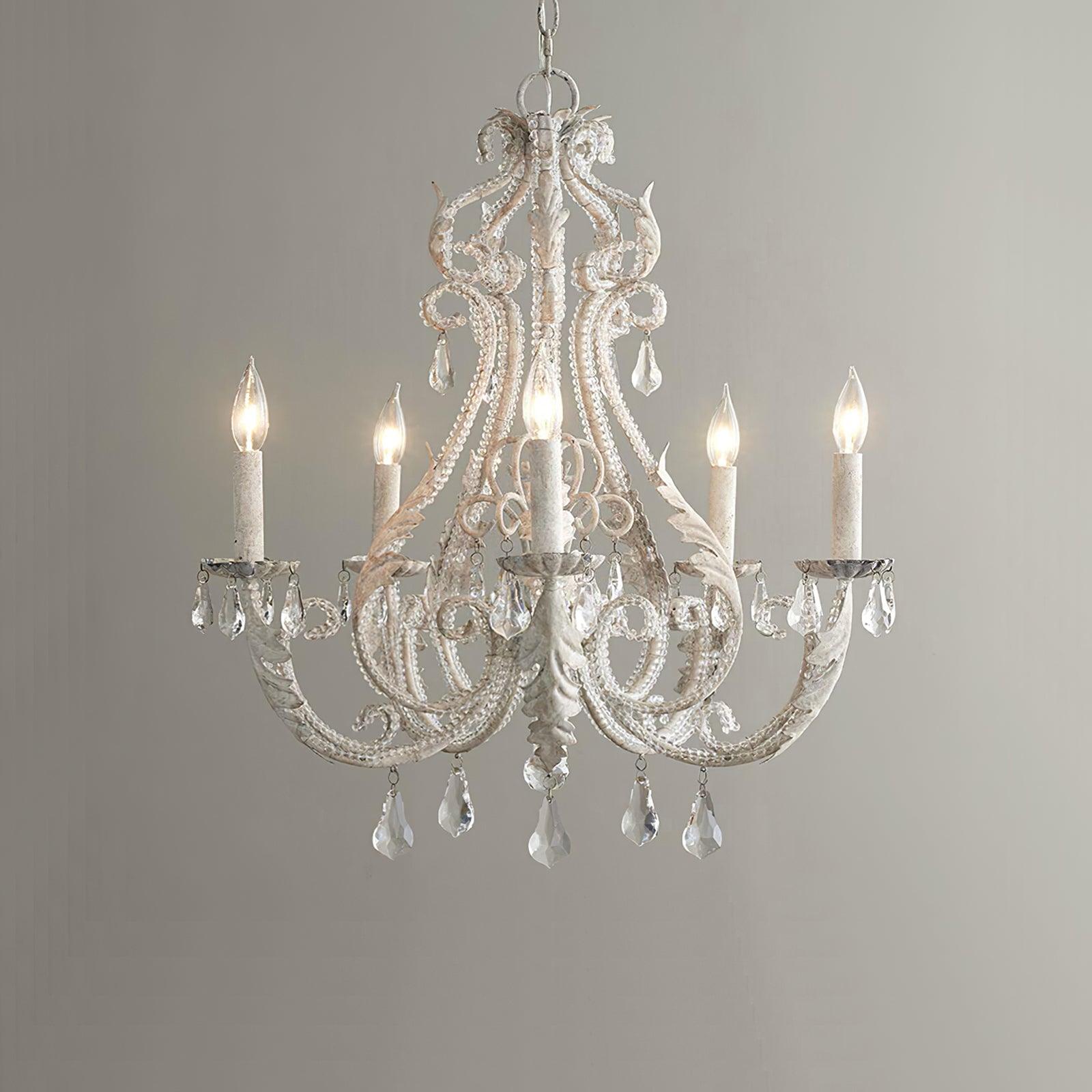 Lustra Suspension Lampe Porte-Bougie Perles de Cristal - Neutralighting