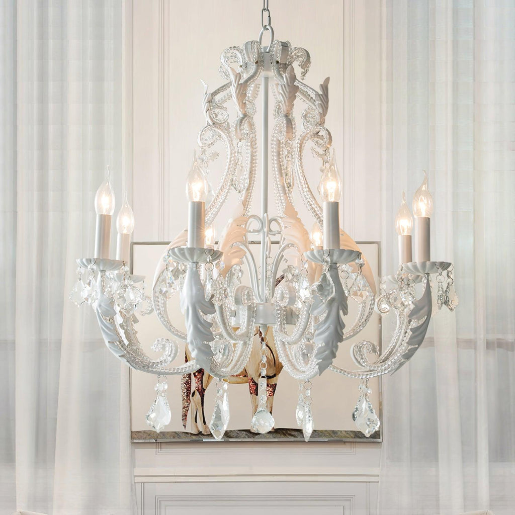 Lustra Suspension Lampe Porte-Bougie Perles de Cristal - Neutralighting