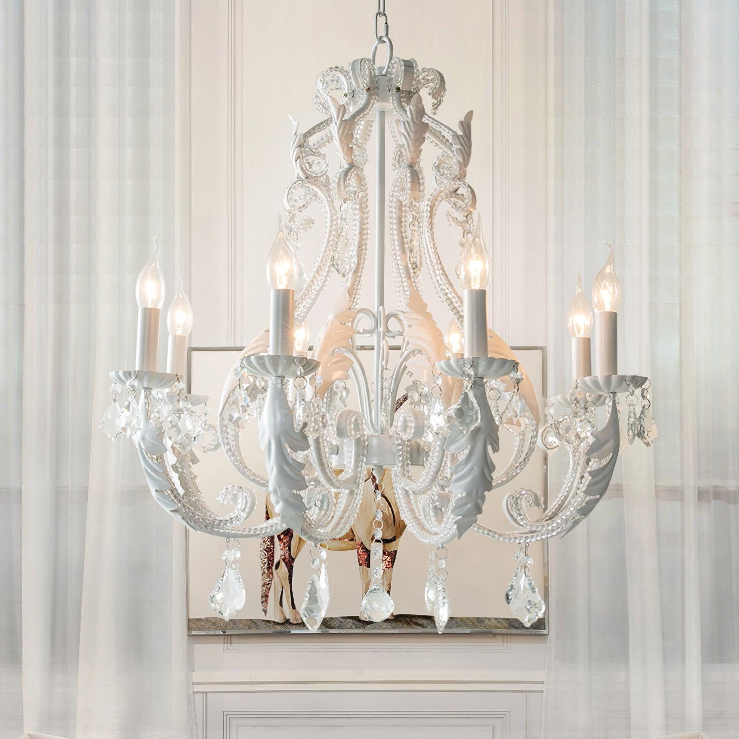 Lustra Suspension Lampe Porte-Bougie Perles de Cristal - Neutralighting