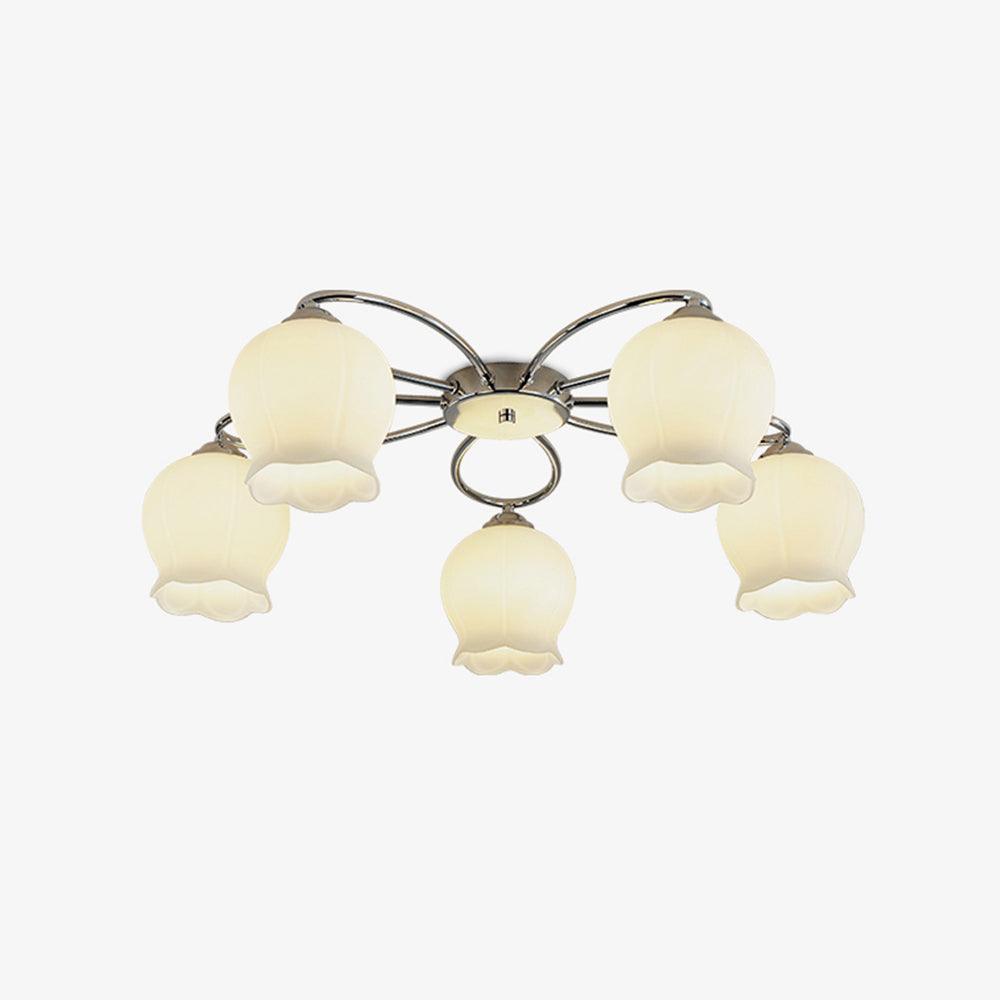 Oldore Lampe Plafonnier en Verre Floral Élégance Premium - Neutralighting