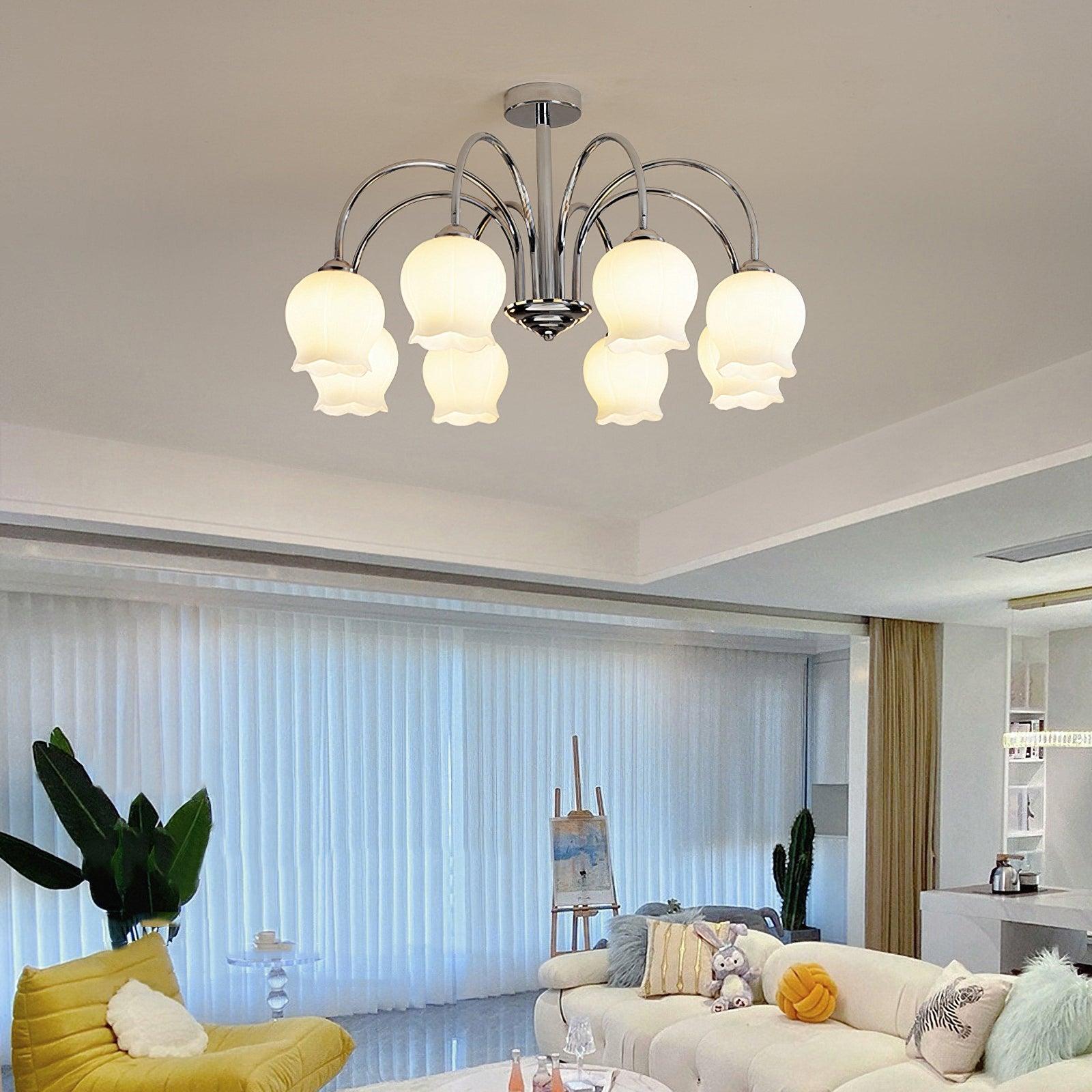 Aurora Chandelier en Verre Floral - Neutralighting