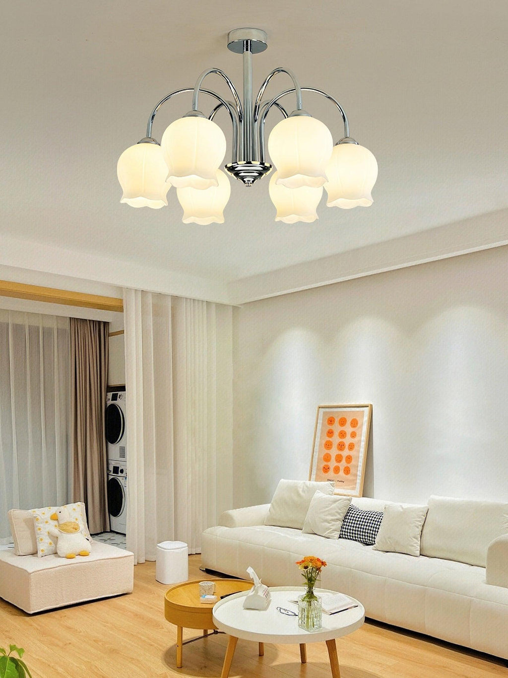 Aurora Chandelier en Verre Floral - Neutralighting