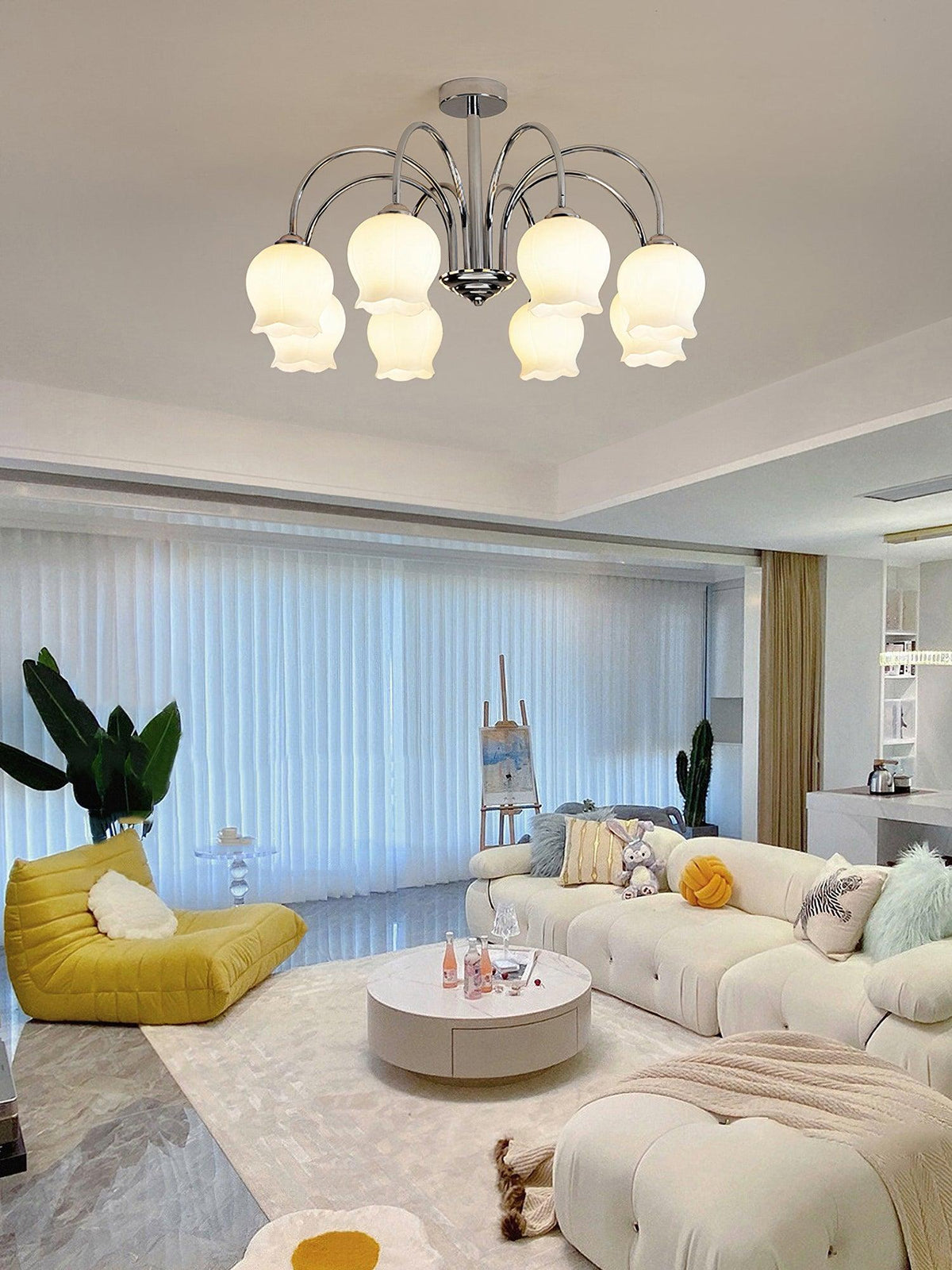 Aurora Chandelier en Verre Floral - Neutralighting