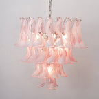 Aurora Lustre Rose Murano Lys Pétale Cascadant Florale Classique - Neutralighting