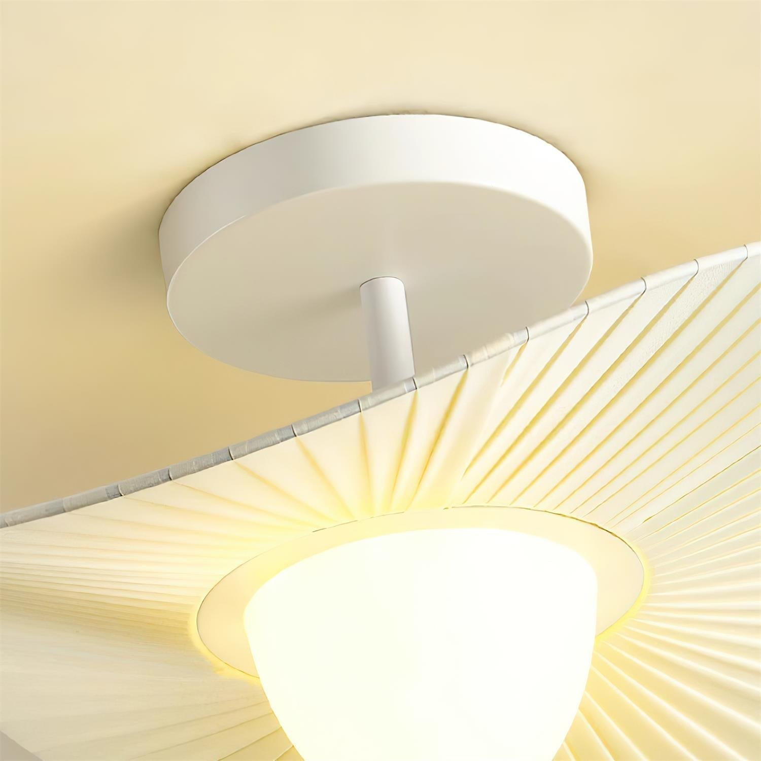 Florina Lumière de Plafond en Tissu à Rayures en Forme de Ventilateur Minimaliste - Neutralighting