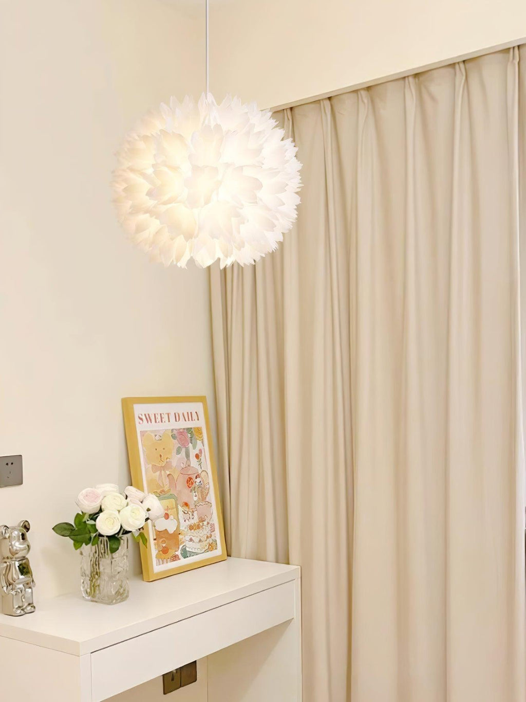 Celaeisra Lampe Pendante Ball Flowers Art Nordic - Neutralighting