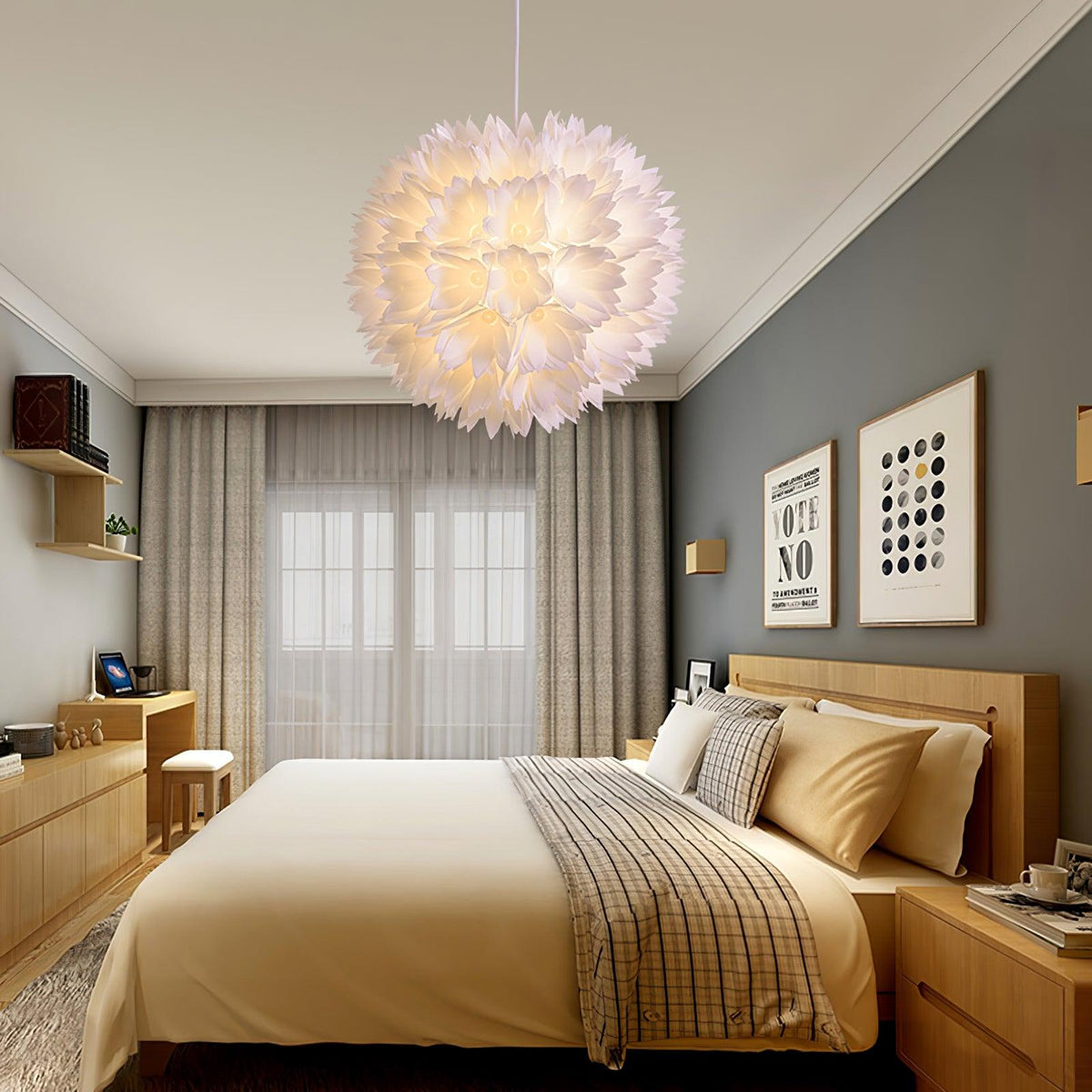 Celaeisra Lampe Pendante Ball Flowers Art Nordic - Neutralighting
