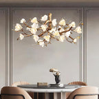 Avaros Lustre en céramique et laiton de luxe postmoderne avec branches fleuries - Neutralighting