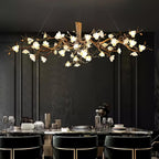 Avaros Lustre en céramique et laiton de luxe postmoderne avec branches fleuries - Neutralighting