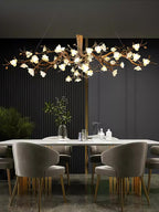 Avaros Lustre en céramique et laiton de luxe postmoderne avec branches fleuries - Neutralighting