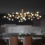 Avaros Lustre en céramique et laiton de luxe postmoderne avec branches fleuries - Neutralighting