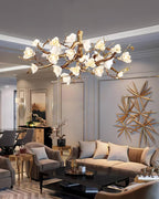 Avaros Lustre en céramique et laiton de luxe postmoderne avec branches fleuries - Neutralighting