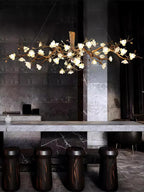 Avaros Lustre en céramique et laiton de luxe postmoderne avec branches fleuries - Neutralighting