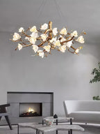 Avaros Lustre en céramique et laiton de luxe postmoderne avec branches fleuries - Neutralighting