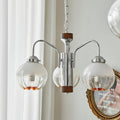 Ulliria Chandelier Art Nordique Fleur En Noyer Et Verre - Neutralighting