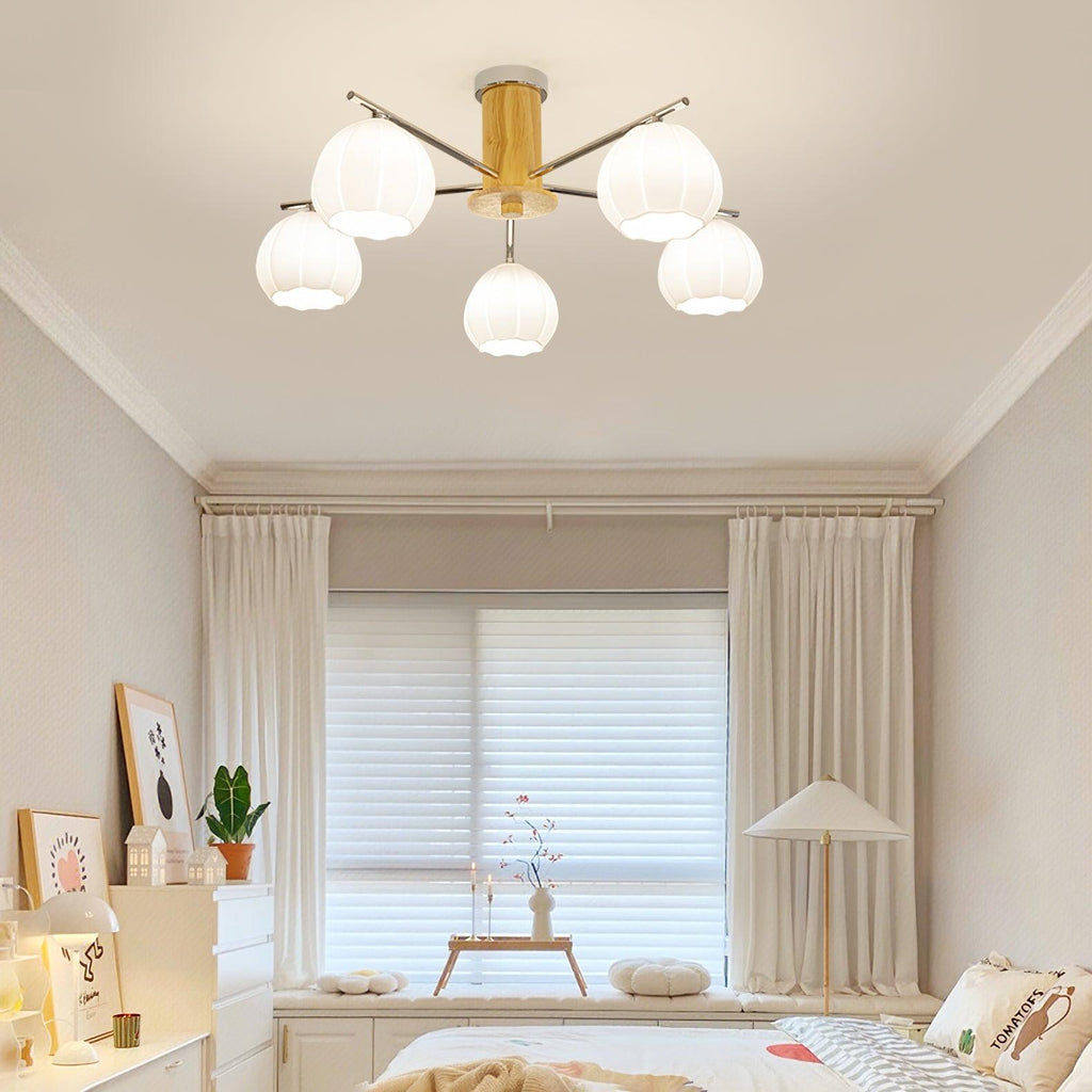 Ezoror Plafonnier Verre Bourgeons Fleur Art Nordique - Neutralighting
