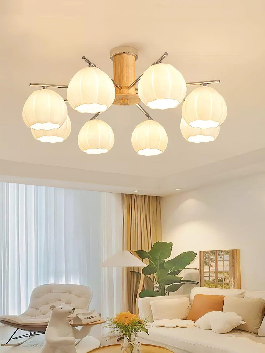 Ezoror Plafonnier Verre Bourgeons Fleur Art Nordique - Neutralighting