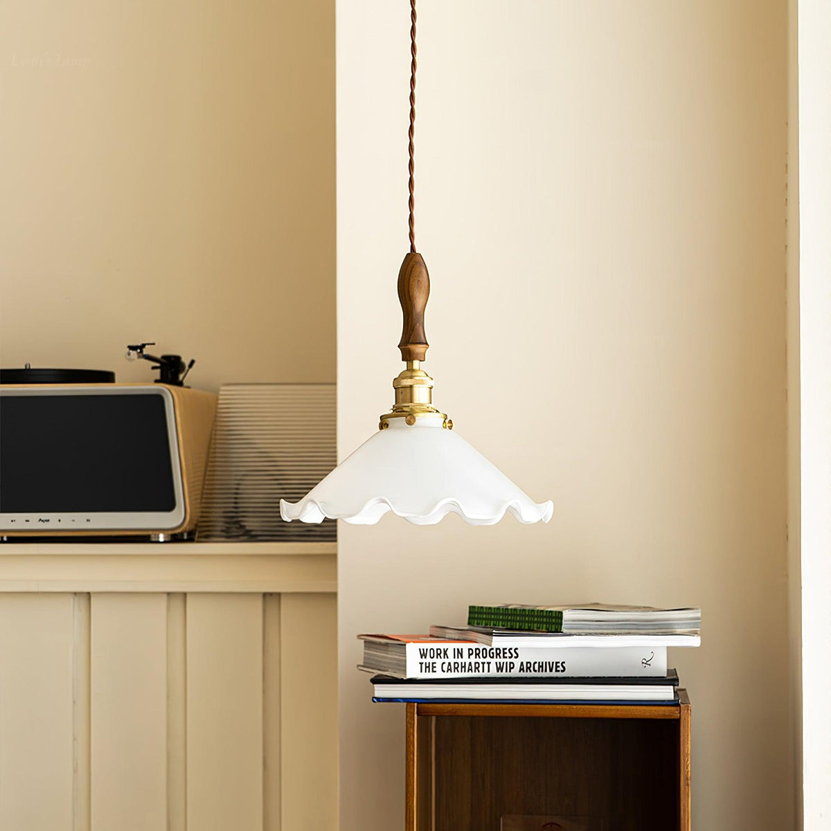 Solara Suspension en Verre Abat-jour Ondulé Vintage - Neutralighting