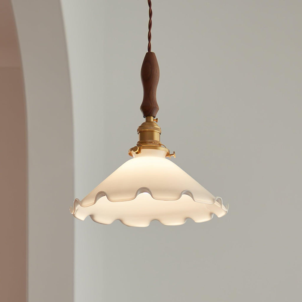 Solara Suspension en Verre Abat-jour Ondulé Vintage - Neutralighting