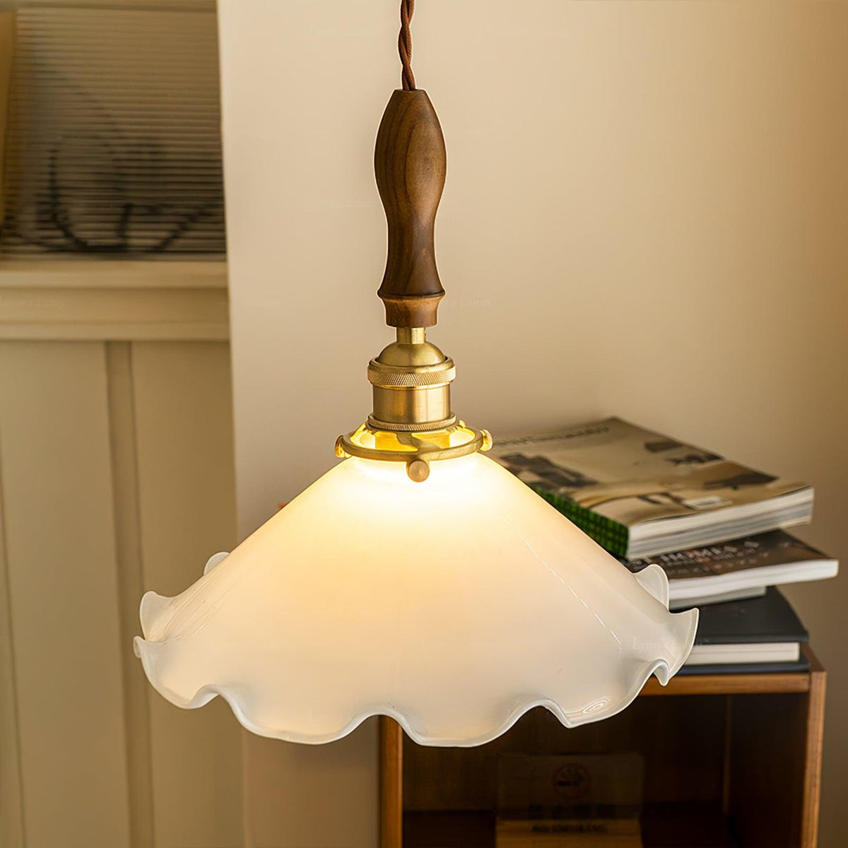 Solara Suspension en Verre Abat-jour Ondulé Vintage - Neutralighting