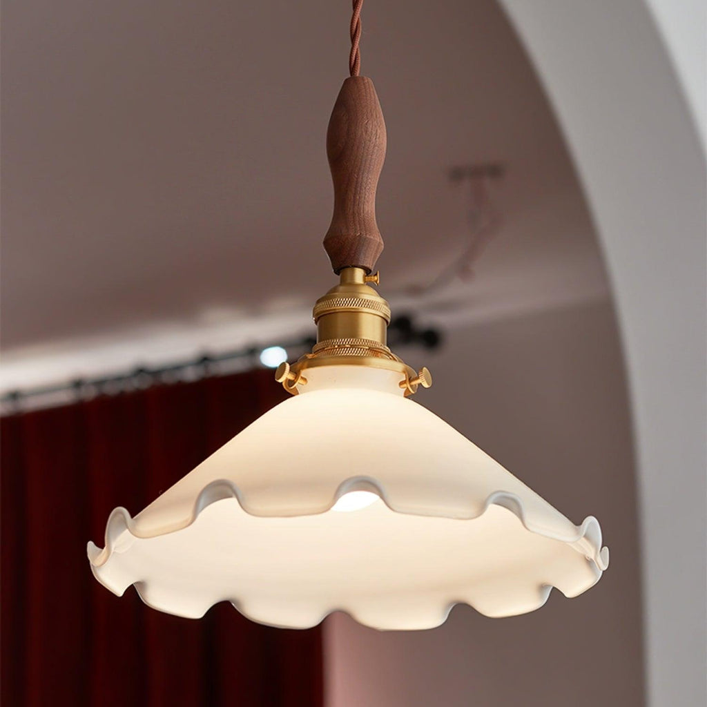 Solara Suspension en Verre Abat-jour Ondulé Vintage - Neutralighting