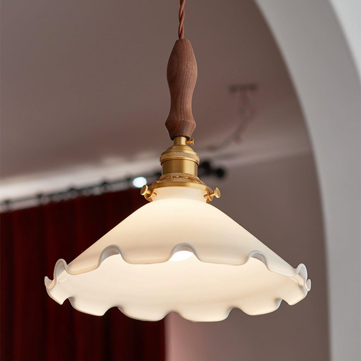 Solara Suspension en Verre Abat-jour Ondulé Vintage - Neutralighting