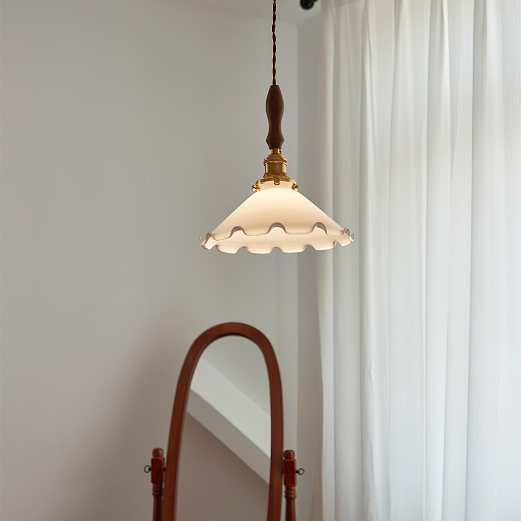 Solara Suspension en Verre Abat-jour Ondulé Vintage - Neutralighting