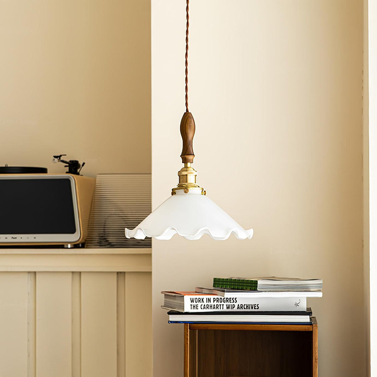 Solara Suspension en Verre Abat-jour Ondulé Vintage - Neutralighting