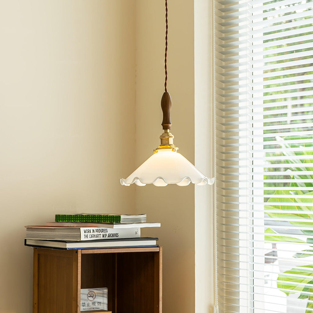 Solara Suspension en Verre Abat-jour Ondulé Vintage - Neutralighting