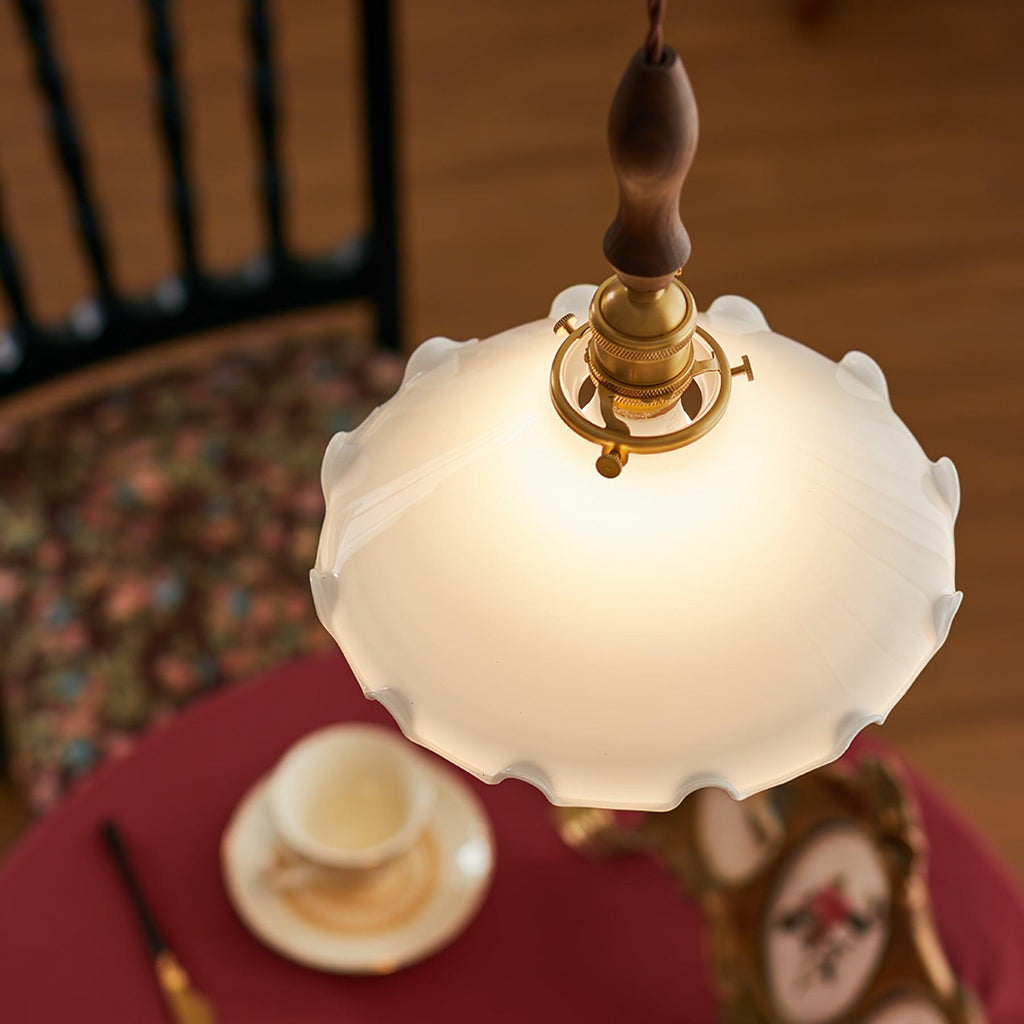 Solara Suspension en Verre Abat-jour Ondulé Vintage - Neutralighting