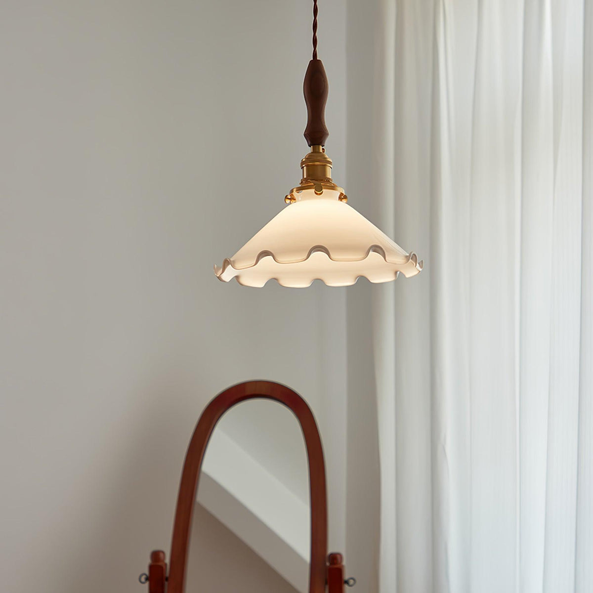 Solara Suspension en Verre Abat-jour Ondulé Vintage - Neutralighting