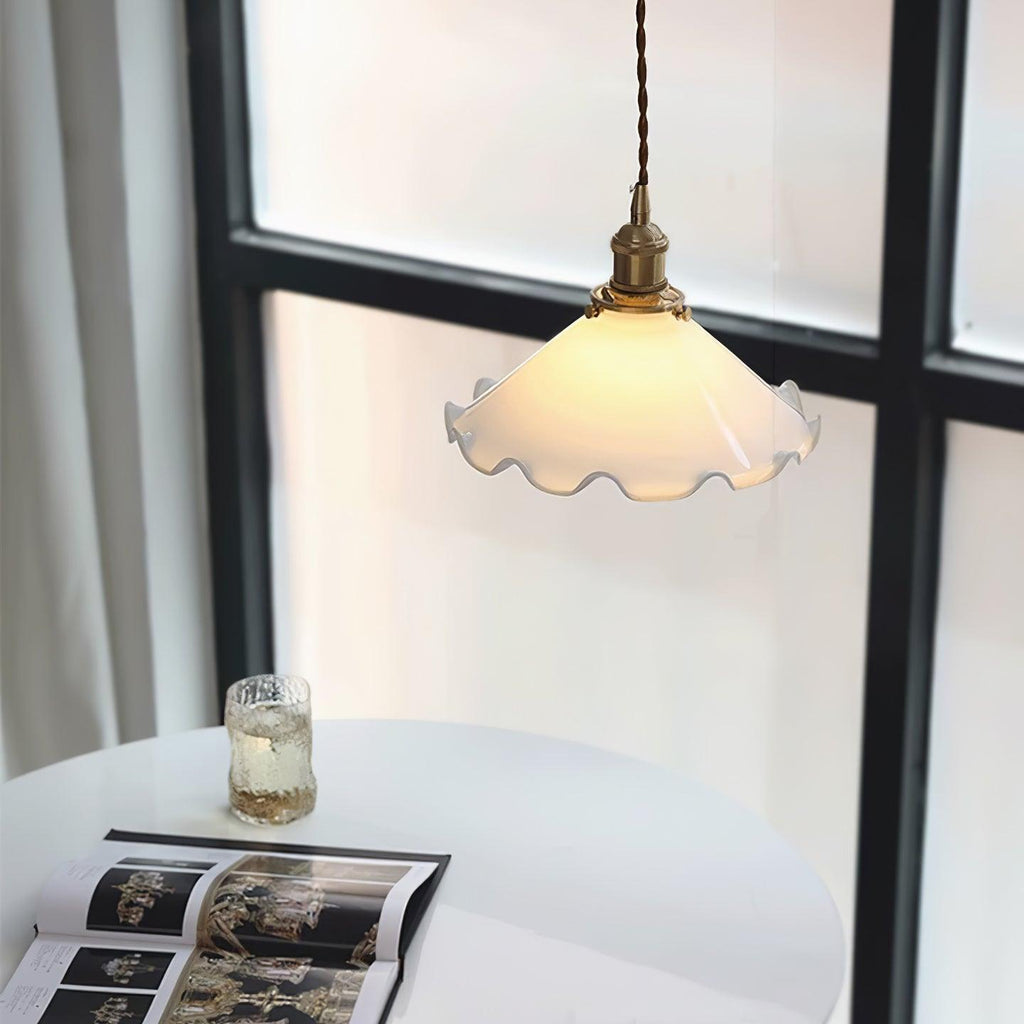 Solara Suspension en Verre Abat-jour Ondulé Vintage - Neutralighting