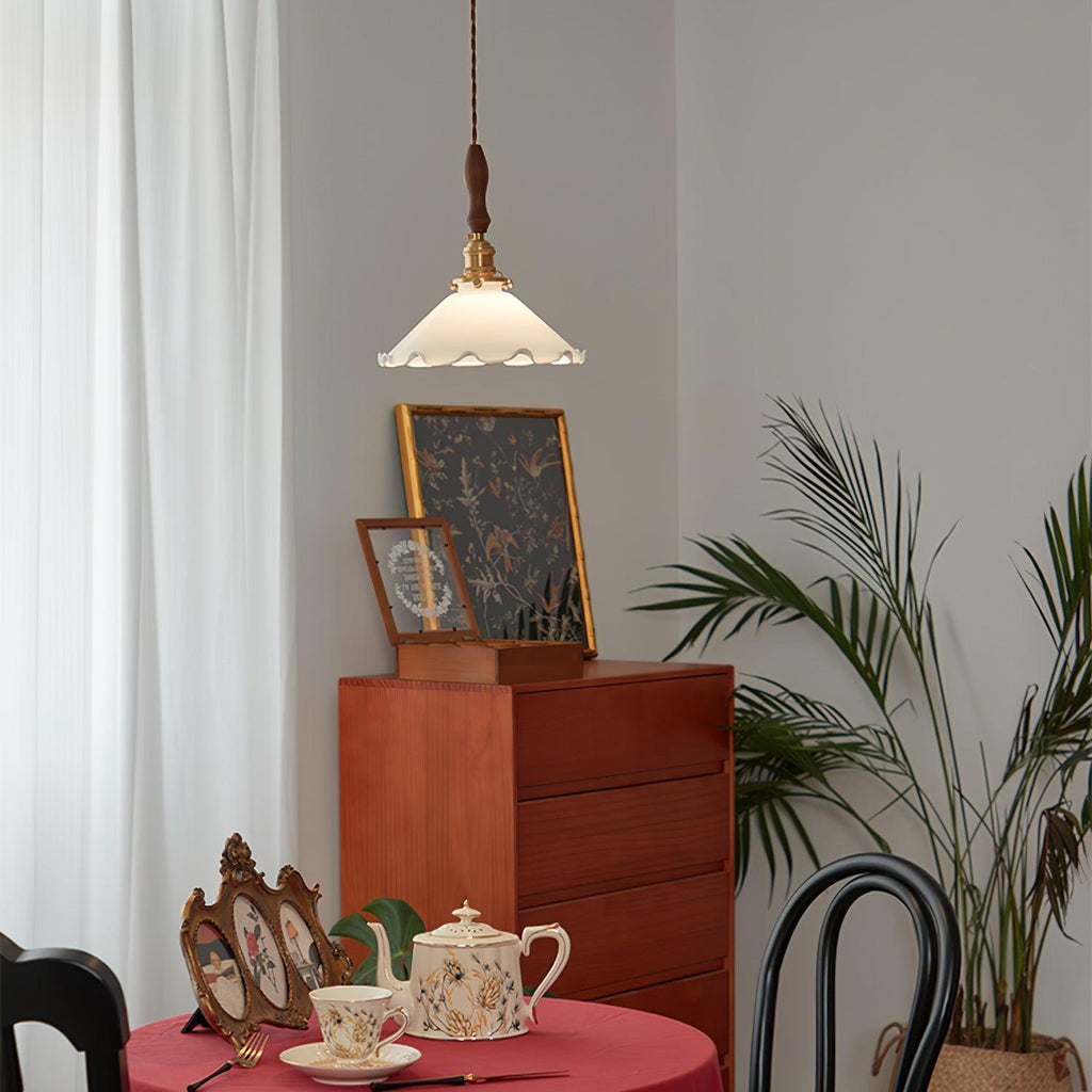 Solara Suspension en Verre Abat-jour Ondulé Vintage - Neutralighting