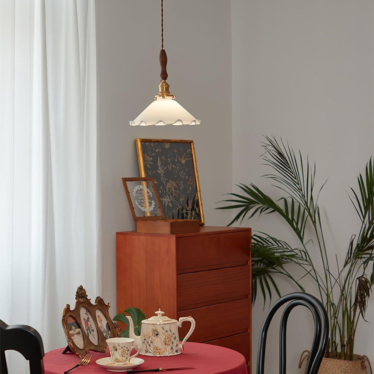 Solara Suspension en Verre Abat-jour Ondulé Vintage - Neutralighting