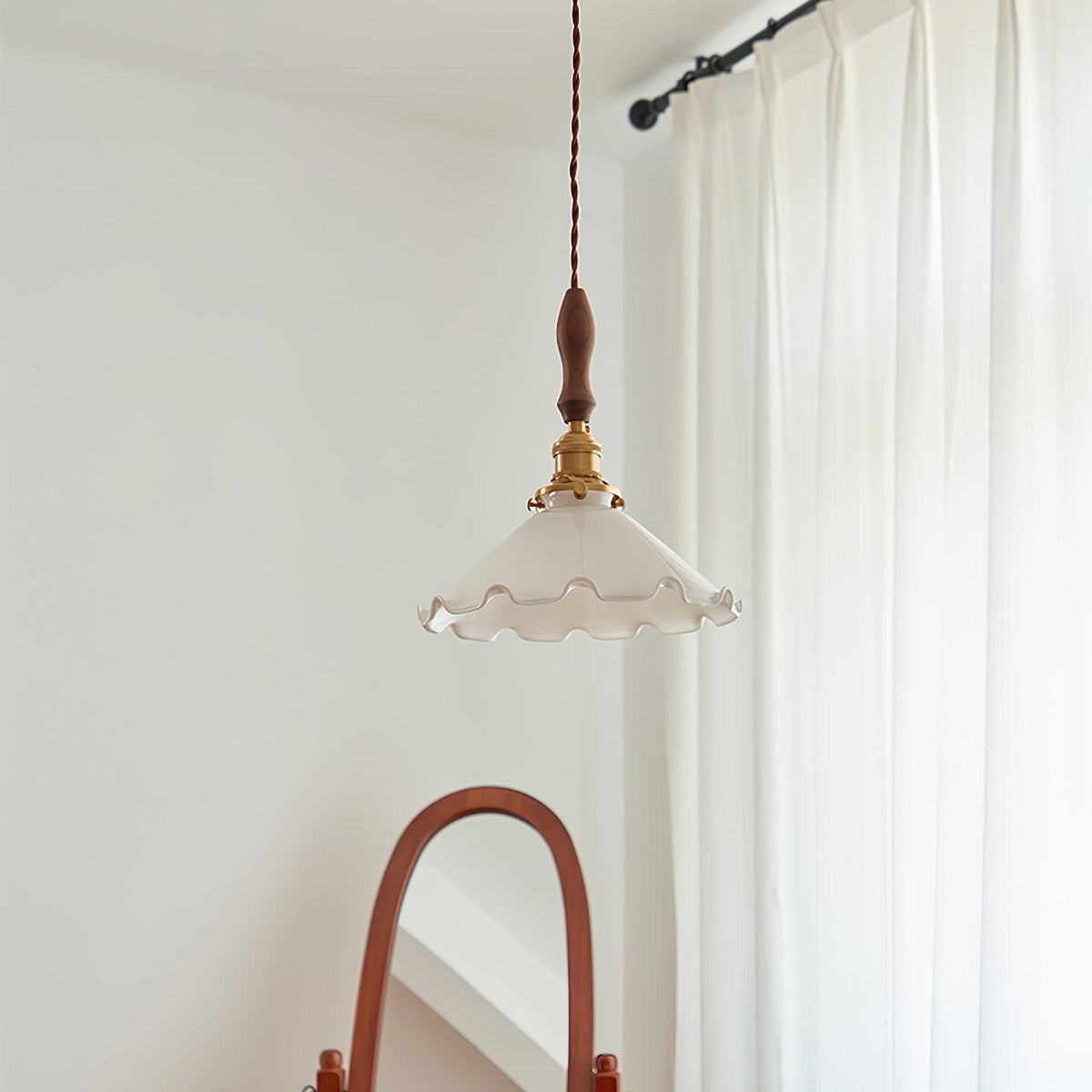 Solara Suspension en Verre Abat-jour Ondulé Vintage - Neutralighting